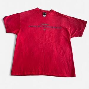 HARLEY-DAVIDSON Unisex XL Graphic T-Shirt Red Black